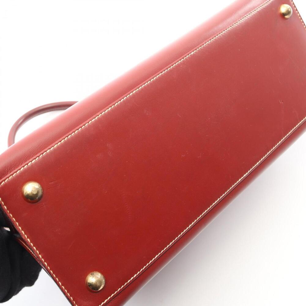 Hermes HERMES Dalvy MM Rouge H Handbag, Calfskin (Cowhide), Box Calf Leather,... - Picture 8 of 11